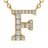 Diamond Gold Initial Necklace - F